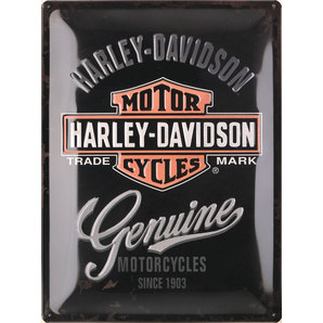 Plåtskylt "Harley genuine"
